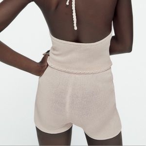 𝗡𝗪𝗧 𝗭𝗮𝗿𝗮 • Crochet High-Waist Shorts Ecru Sizes S L